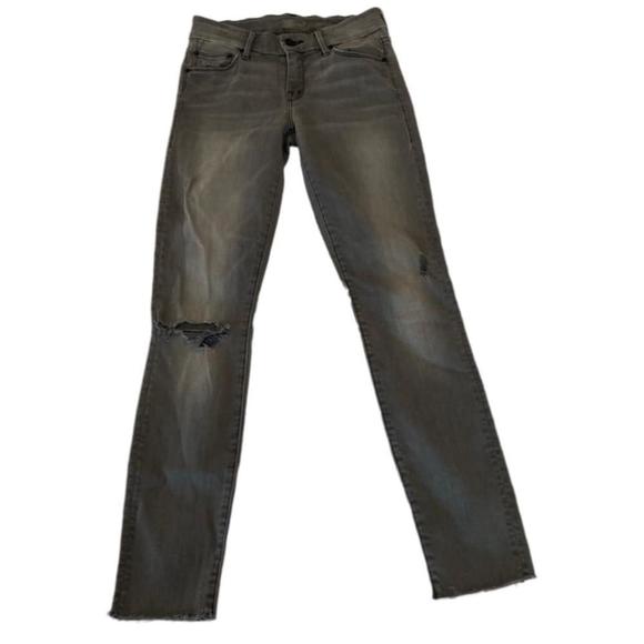 Mother The Looker Ankle Fray Gray Distressed Jeans Size 24 - Picture 2 of 8